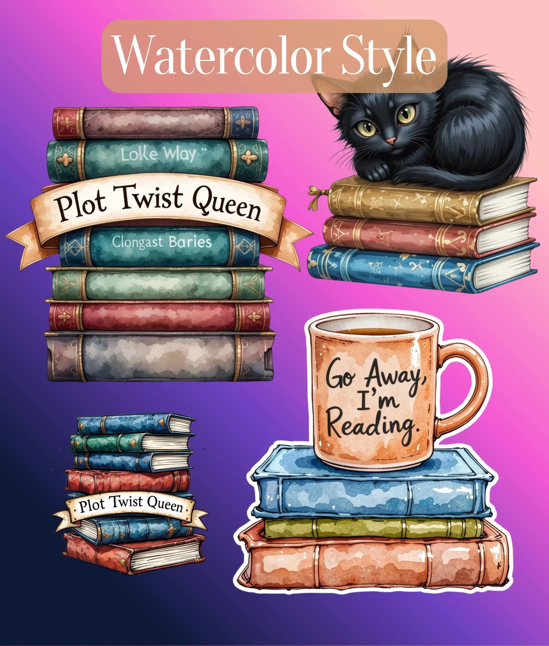 Literary Girl Clipart Bundle - CraftNest - Digital Crafting and Art