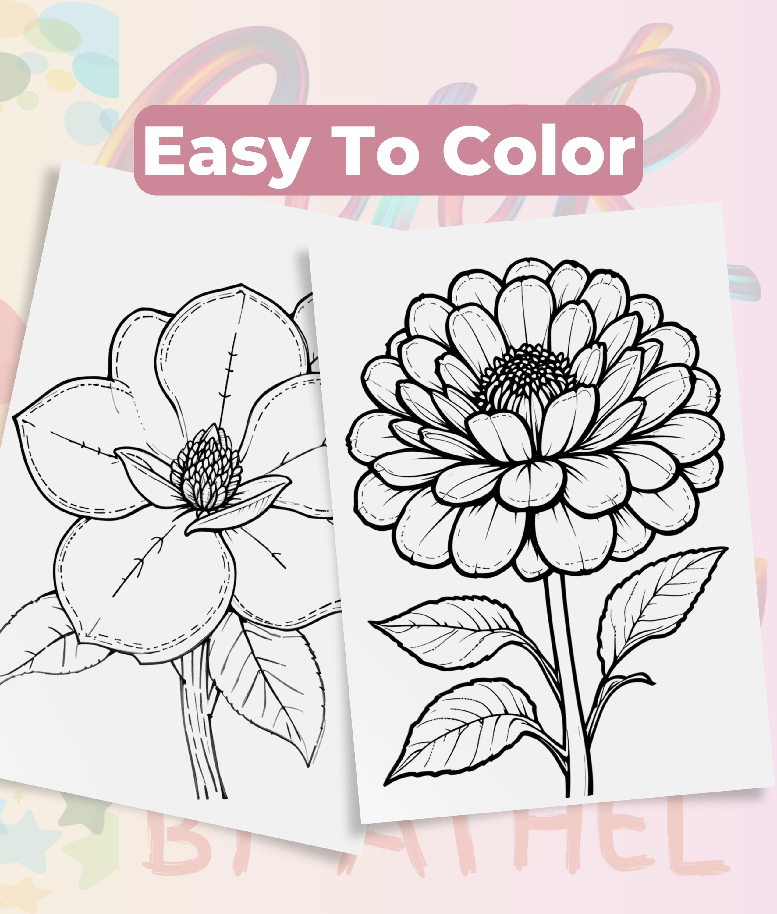 Patchwork Flowers Coloring Book Bundle