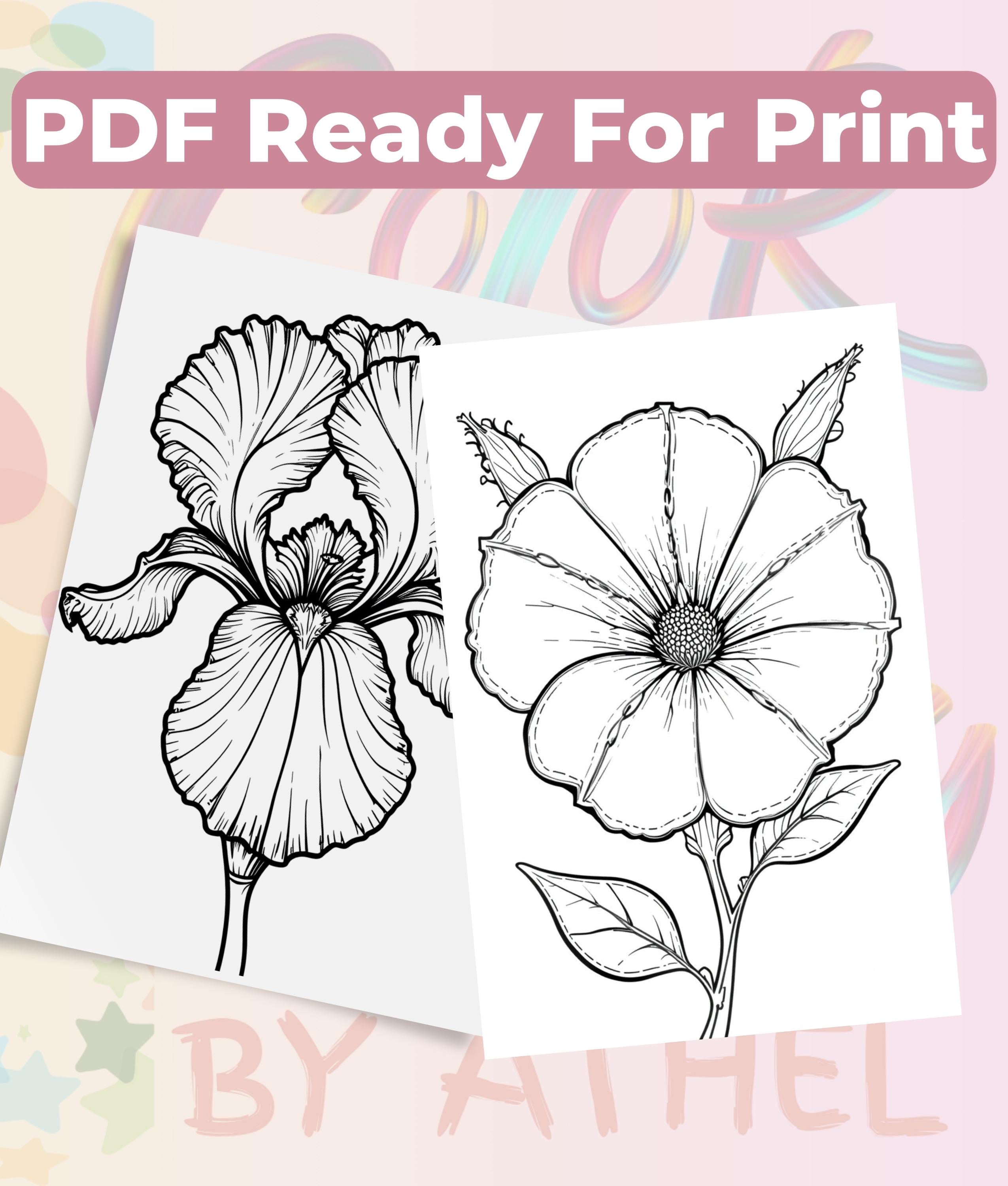 Patchwork Flowers Coloring Book Bundle