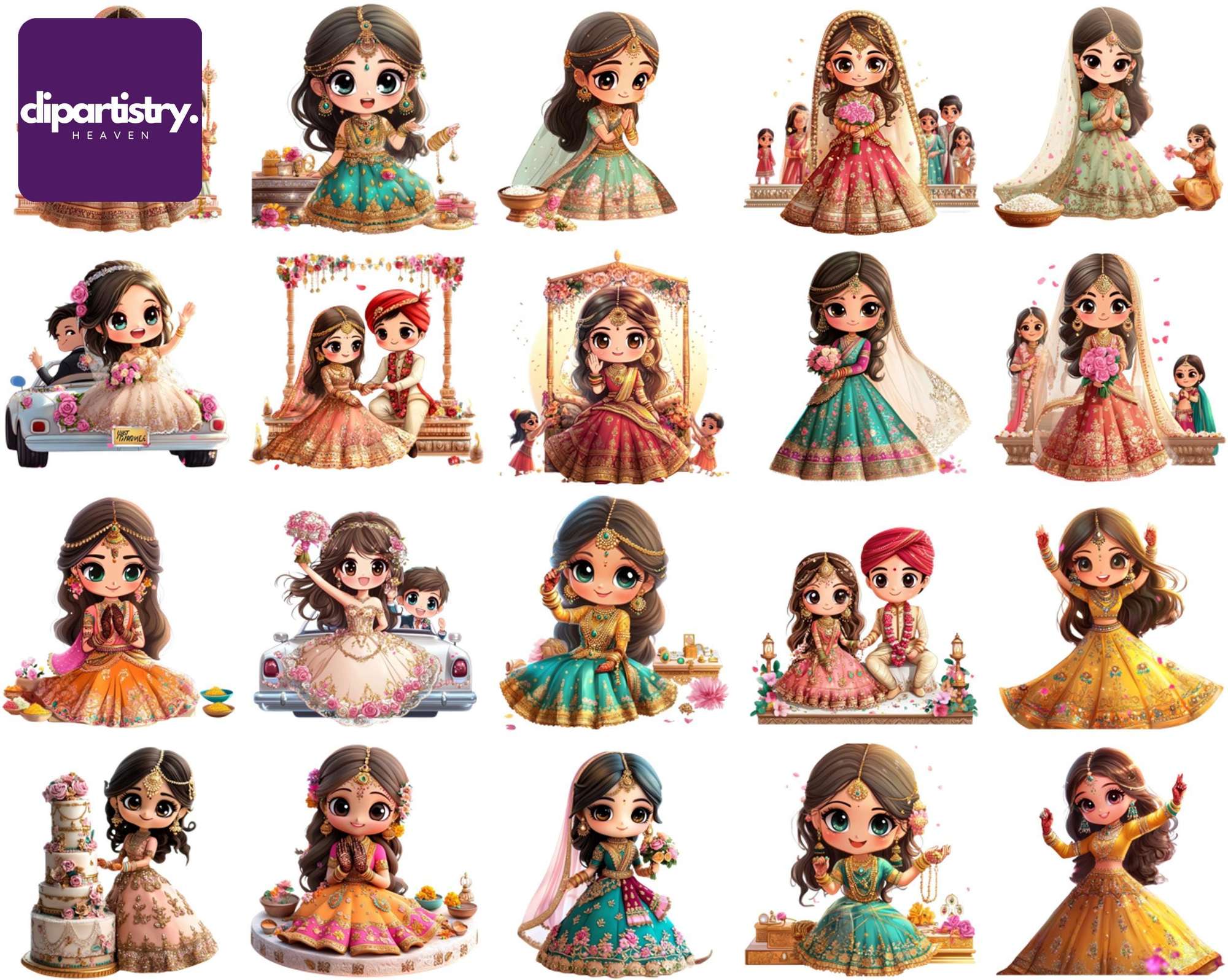 Indian Kawaii Girl Clipart - CraftNest - Digital Crafting and Art
