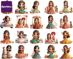 Indian Kawaii Girl Clipart - CraftNest - Digital Crafting and Art