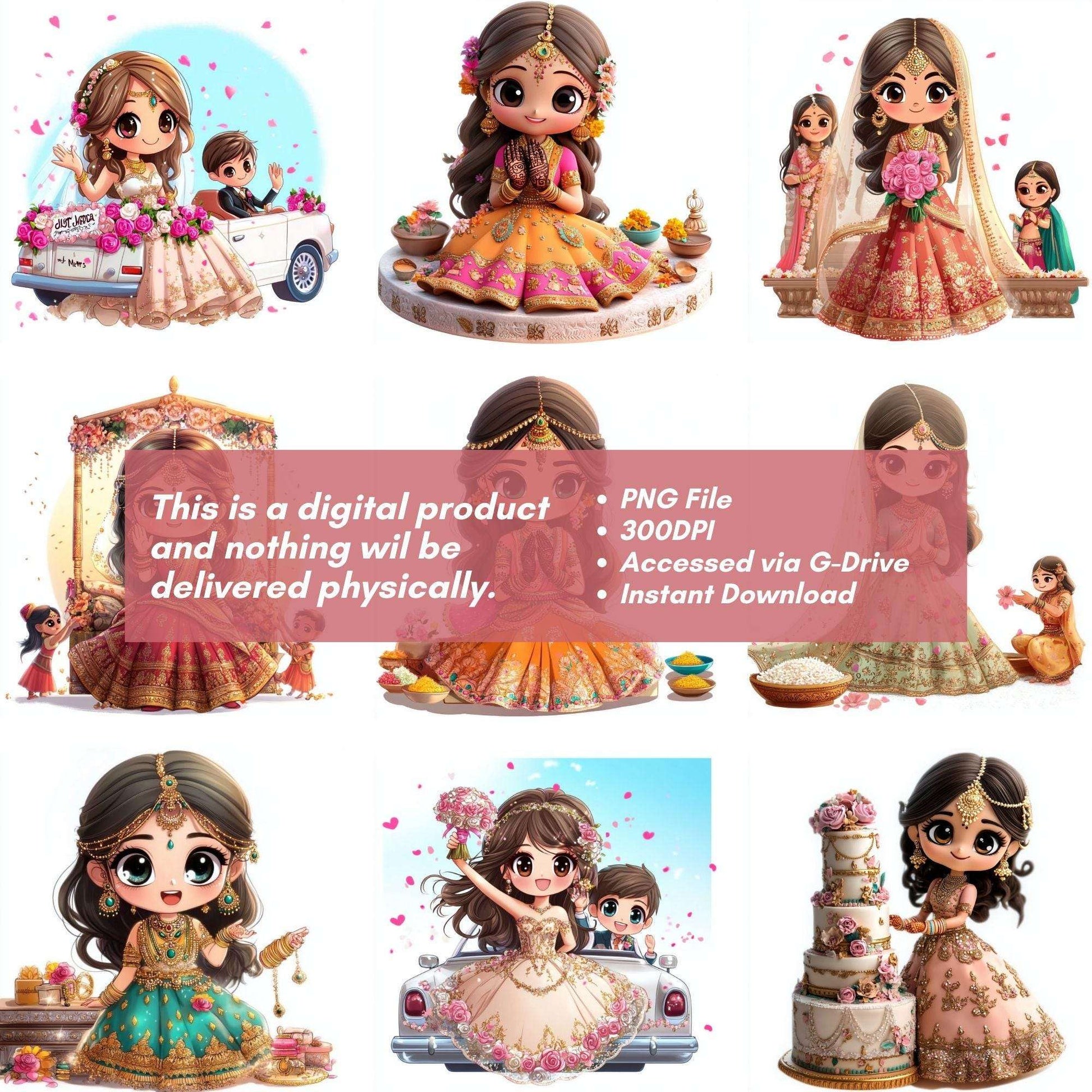 Indian Kawaii Girl Clipart - CraftNest - Digital Crafting and Art