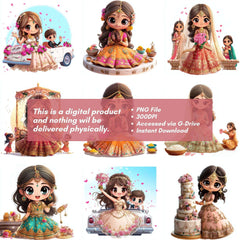 Indian Kawaii Girl Clipart - CraftNest - Digital Crafting and Art