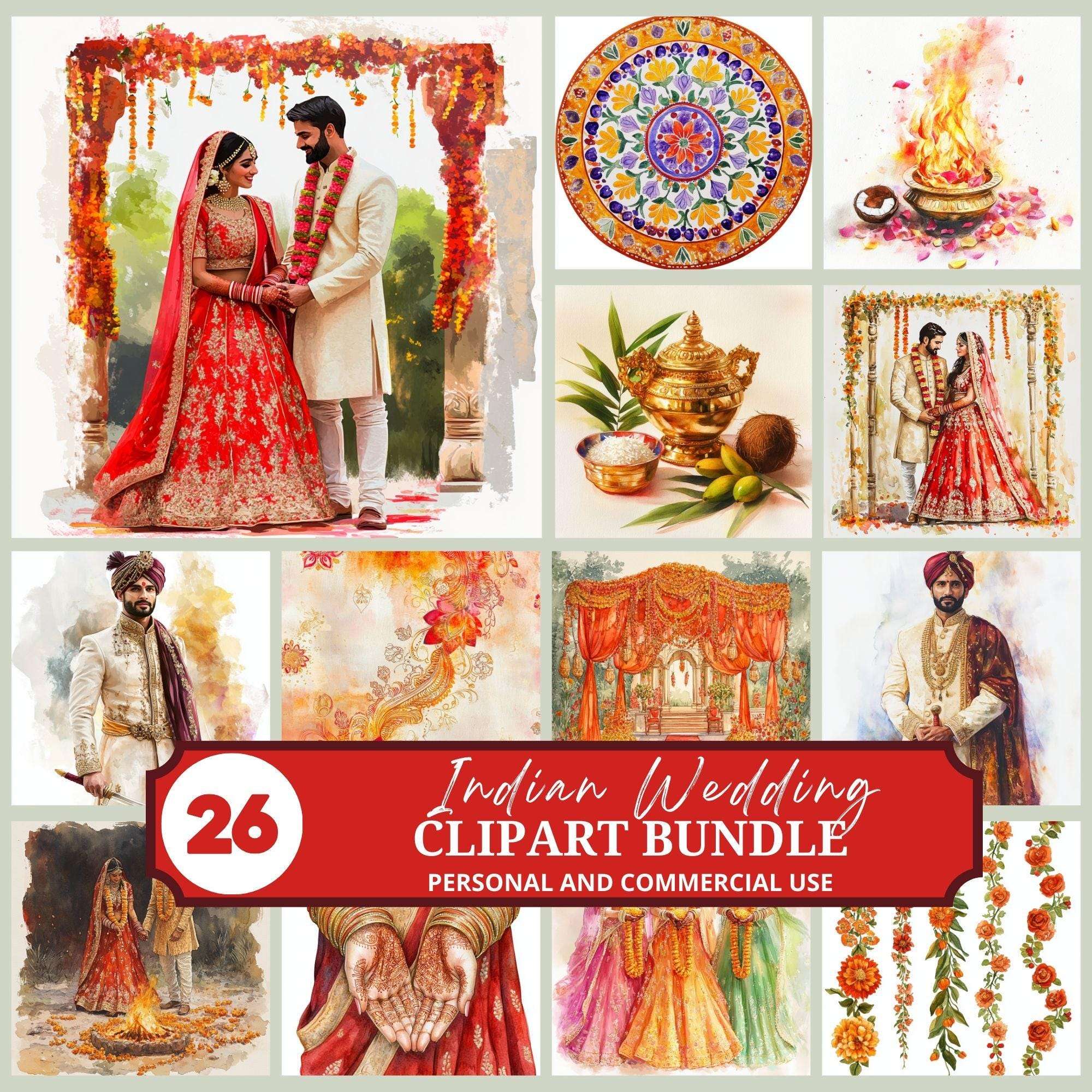 Indian Wedding Clipart - CraftNest - Digital Crafting and Art