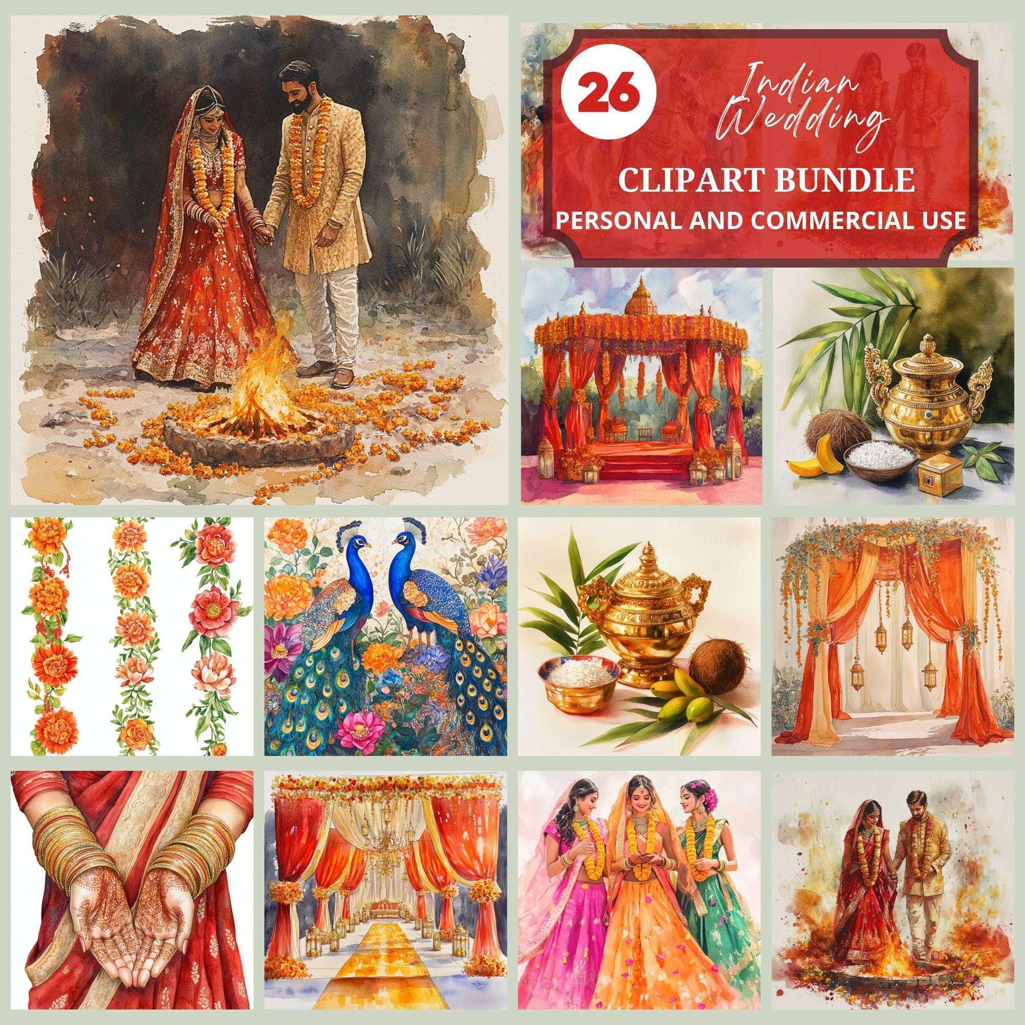 Indian Wedding Clipart - CraftNest - Digital Crafting and Art