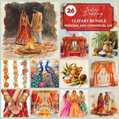 Indian Wedding Clipart - CraftNest - Digital Crafting and Art