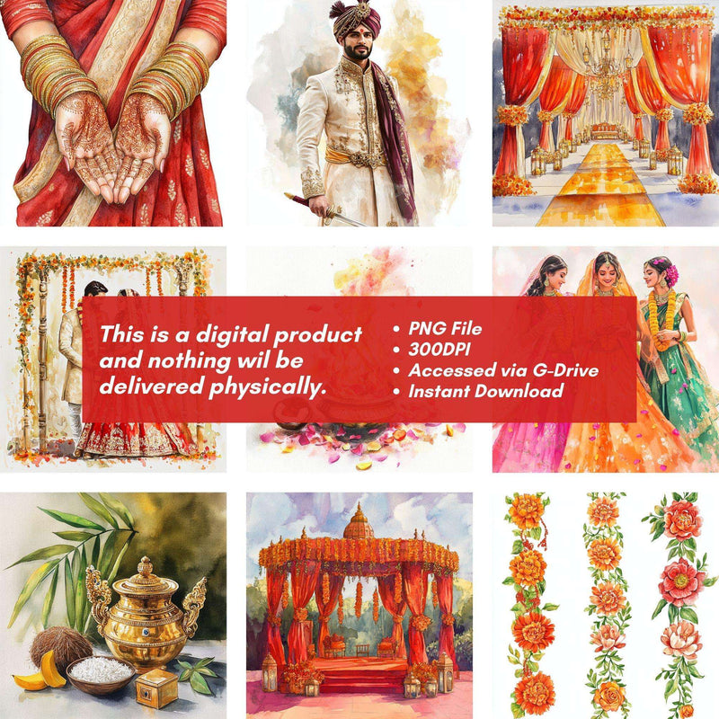 Indian Wedding Clipart - CraftNest - Digital Crafting and Art
