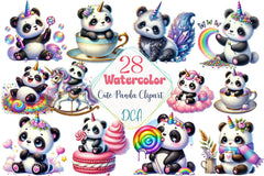 Cute Panda Clipart Bundle - CraftNest - Digital Crafting and Art