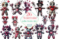 Gothic Voodoo Doll Clipart Bundle for Valentine's Day - CraftNest - Digital Crafting and Art