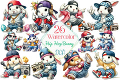 Hip Hop Bunny Easter Clipart Bundle 91 - CraftNest - Digital Crafting and Art