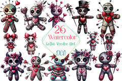 Valentine's Day Gothic Voodoo Doll Clipart Bundle - CraftNest - Digital Crafting and Art