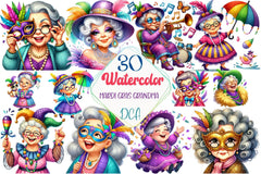 Mardi Gras Grandma Clipart Bundle - CraftNest - Digital Crafting and Art