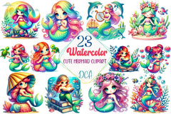 Cute Mermaid Clipart Bundle - CraftNest - Digital Crafting and Art