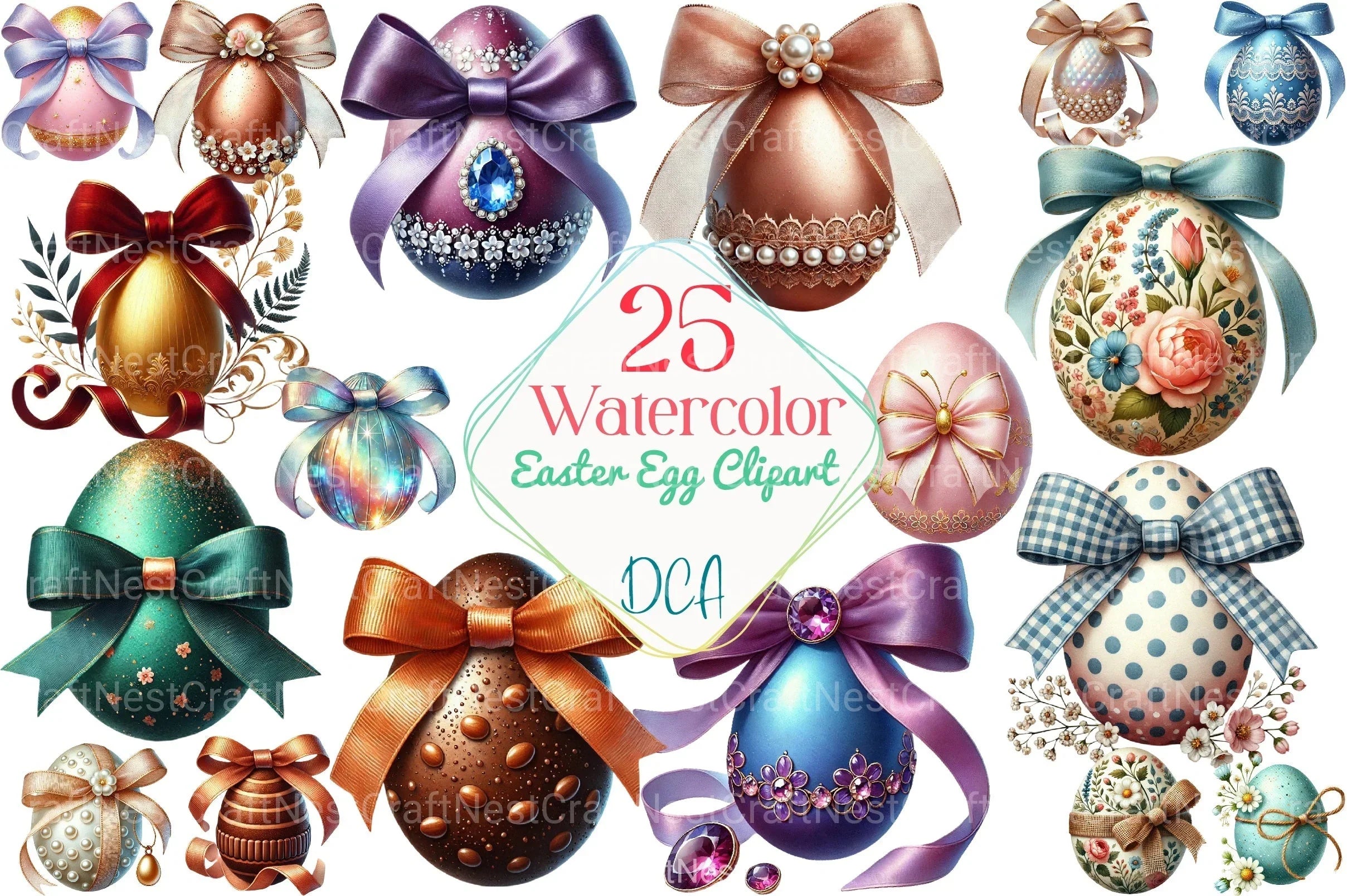 Easter Egg Clipart Bundle 99 - CraftNest - Digital Crafting and Art