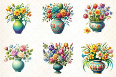 Spring Flowers Vase Clipart Bundle - CraftNest - Digital Crafting and Art