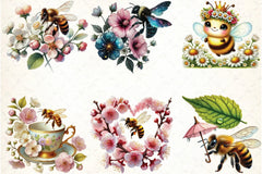 Spring Bees Clipart Bundle - CraftNest - Digital Crafting and Art