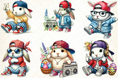 Hip Hop Bunny Easter Clipart Bundle - CraftNest - Digital Crafting and Art