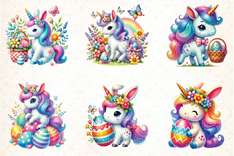 Easter Unicorn Clipart Bundle 33 - CraftNest - Digital Crafting and Art