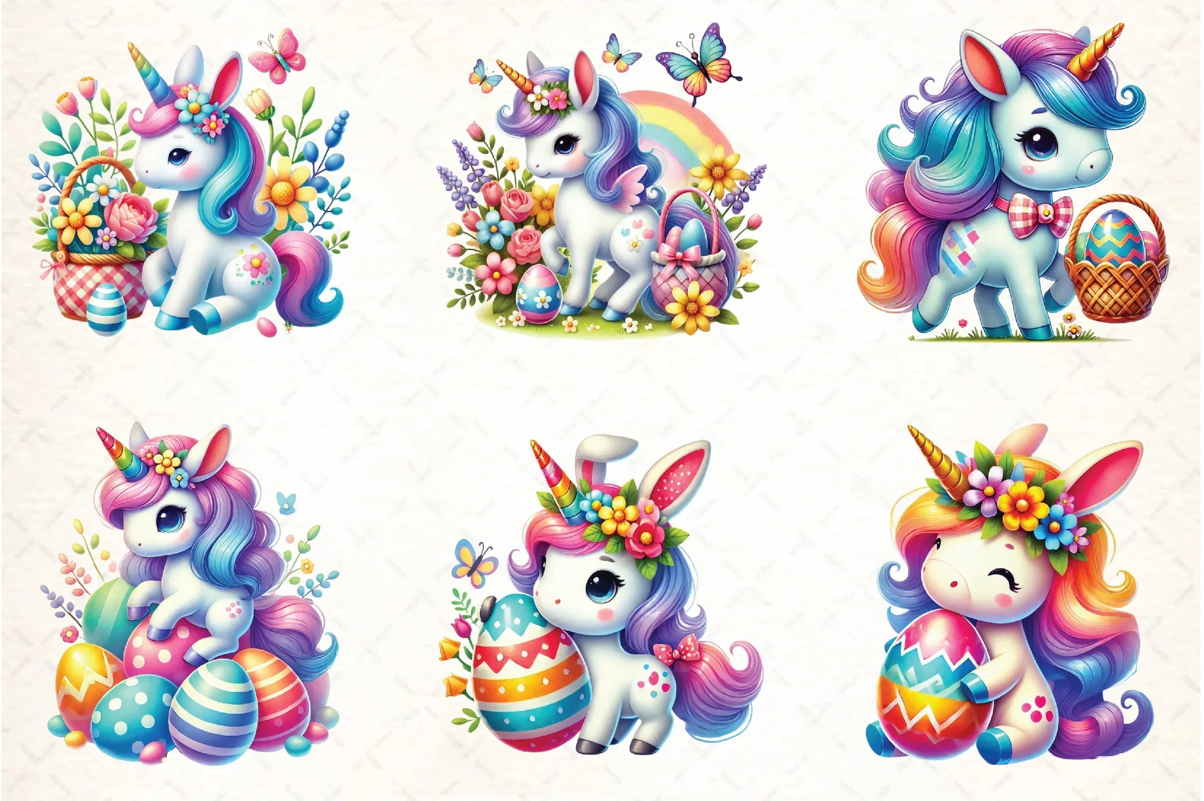 Easter Unicorn Clipart Bundle - CraftNest - Digital Crafting and Art