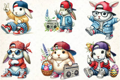 Hip Hop Bunny Easter Clipart Bundle 91 - CraftNest - Digital Crafting and Art
