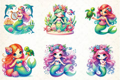 Cute Mermaid Clipart Bundle - CraftNest - Digital Crafting and Art