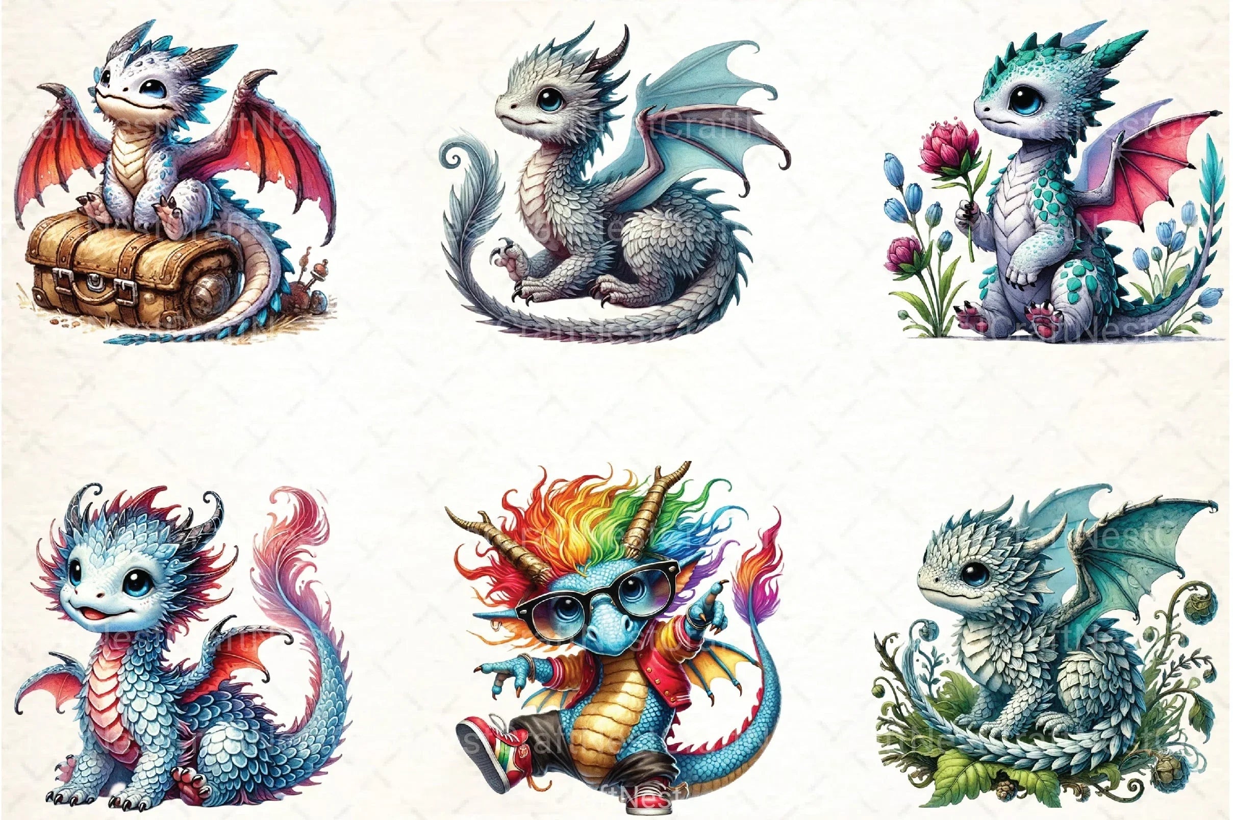 Dragon Clipart Bundle 99 - CraftNest - Digital Crafting and Art
