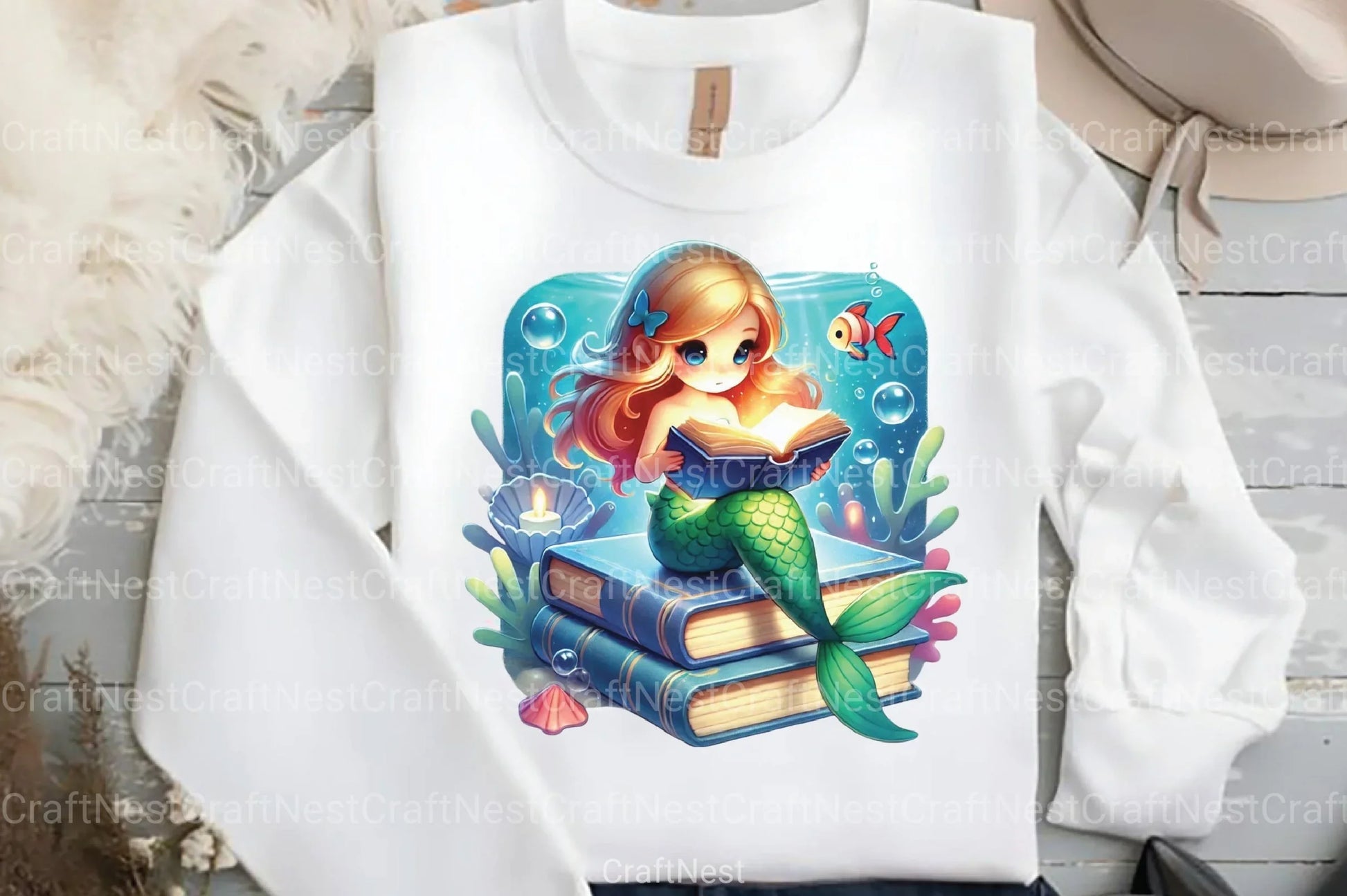 Cute Mermaid Clipart Bundle 6 - CraftNest - Digital Crafting and Art