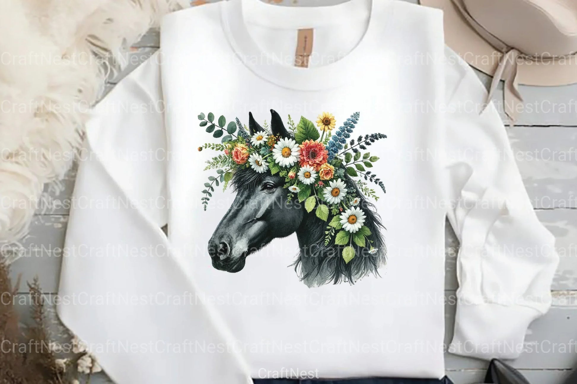 Spring Black Horse Clipart Bundle 99 - CraftNest - Digital Crafting and Art