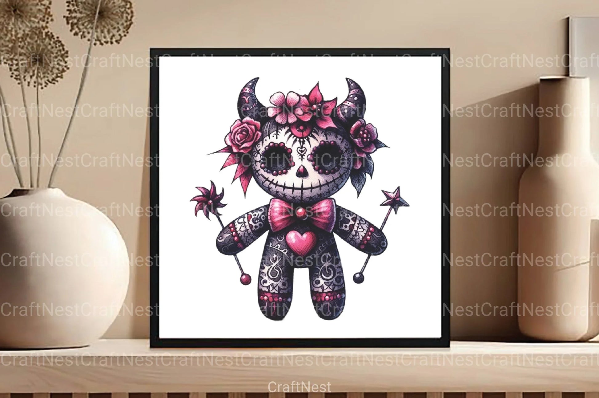 Gothic Voodoo Doll Clipart Bundle for Valentine's Day - CraftNest - Digital Crafting and Art