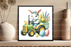 Easter Bunny Tractor Clipart Bundle 2 - CraftNest - Digital Crafting and Art