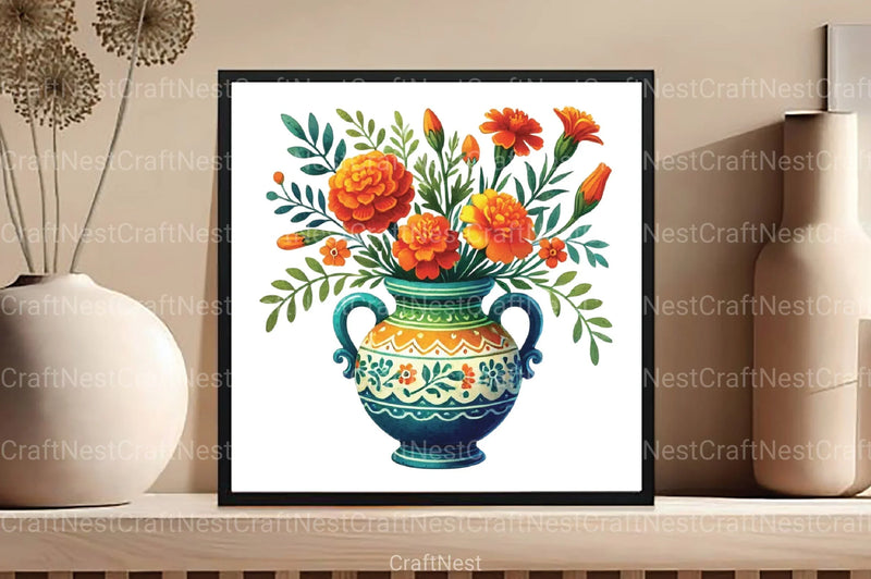 Spring Flowers Vase Clipart Bundle 1 - CraftNest - Digital Crafting and Art