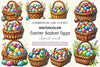 Easter Basket Eggs Clipart Bundle