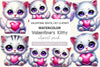 Valentine White Cat Clipart Bundle