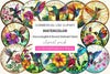 Hummingbird Round Stained Glass Clipart Bundle
