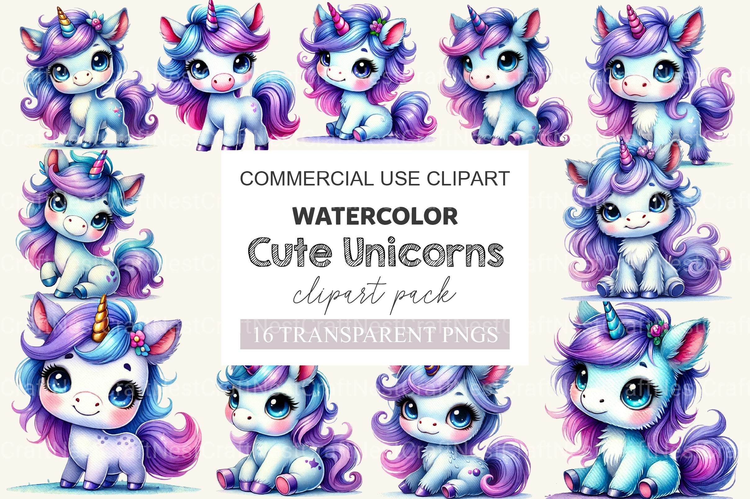 Unicorn Cute Unicorns Clipart Bundle 2