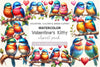 Valentine Colorful Birds Clipart Bundle