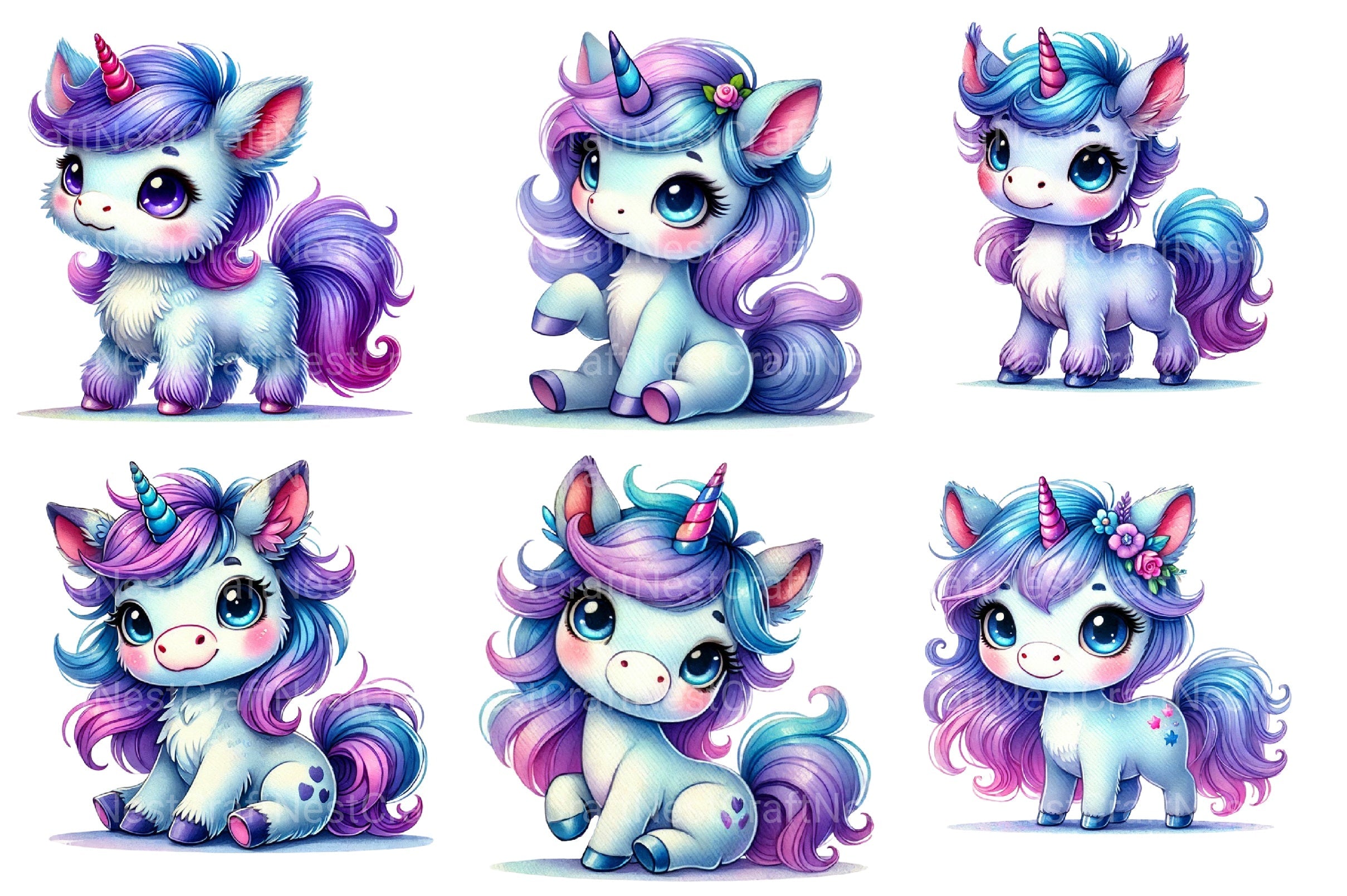 Unicorn Cute Unicorns Clipart Bundle 2