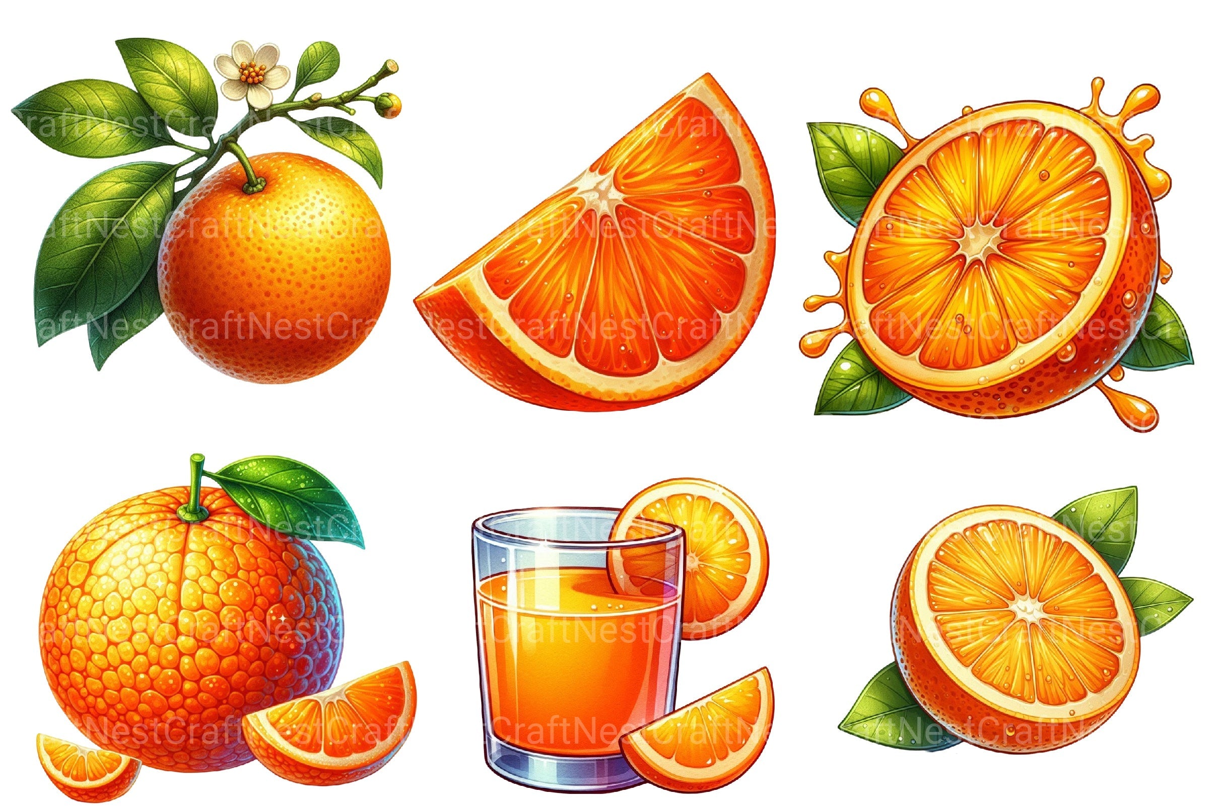 Orange Fruit Clipart Bundle