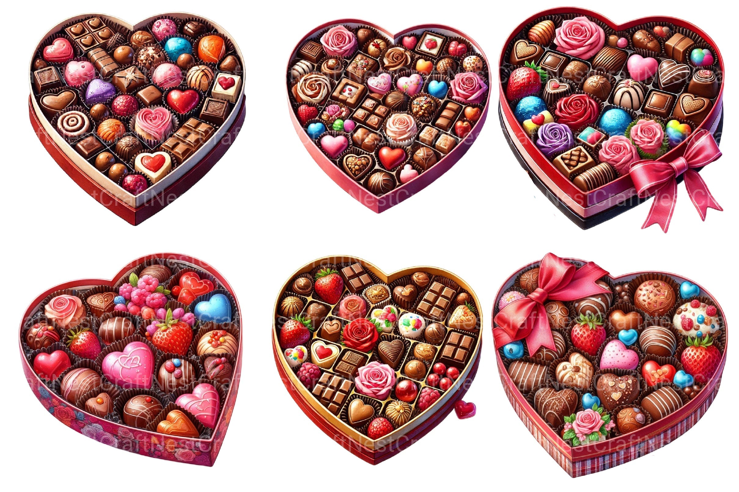 Valentine's Chocolate Box Clipart Bundle