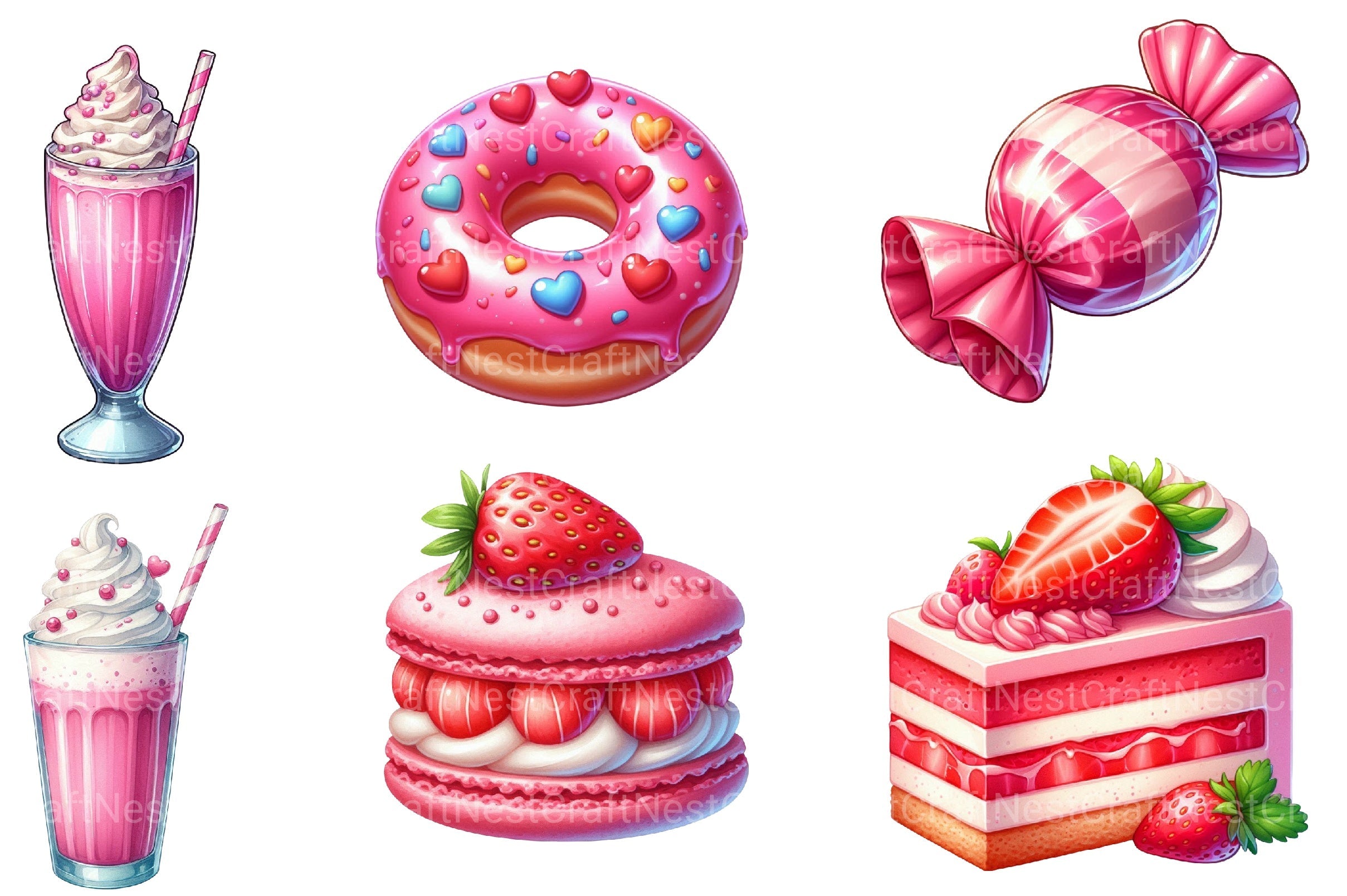 Pink Sweets Clipart Bundle