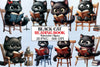 Black Cat with Book Clipart Bundle