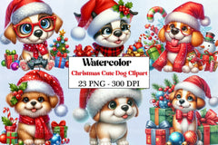 Christmas Cute Dog Clipart Bundle 4 - CraftNest - Digital Crafting and Art