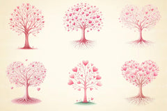 Valentine Trees Clipart Bundle - CraftNest - Digital Crafting and Art