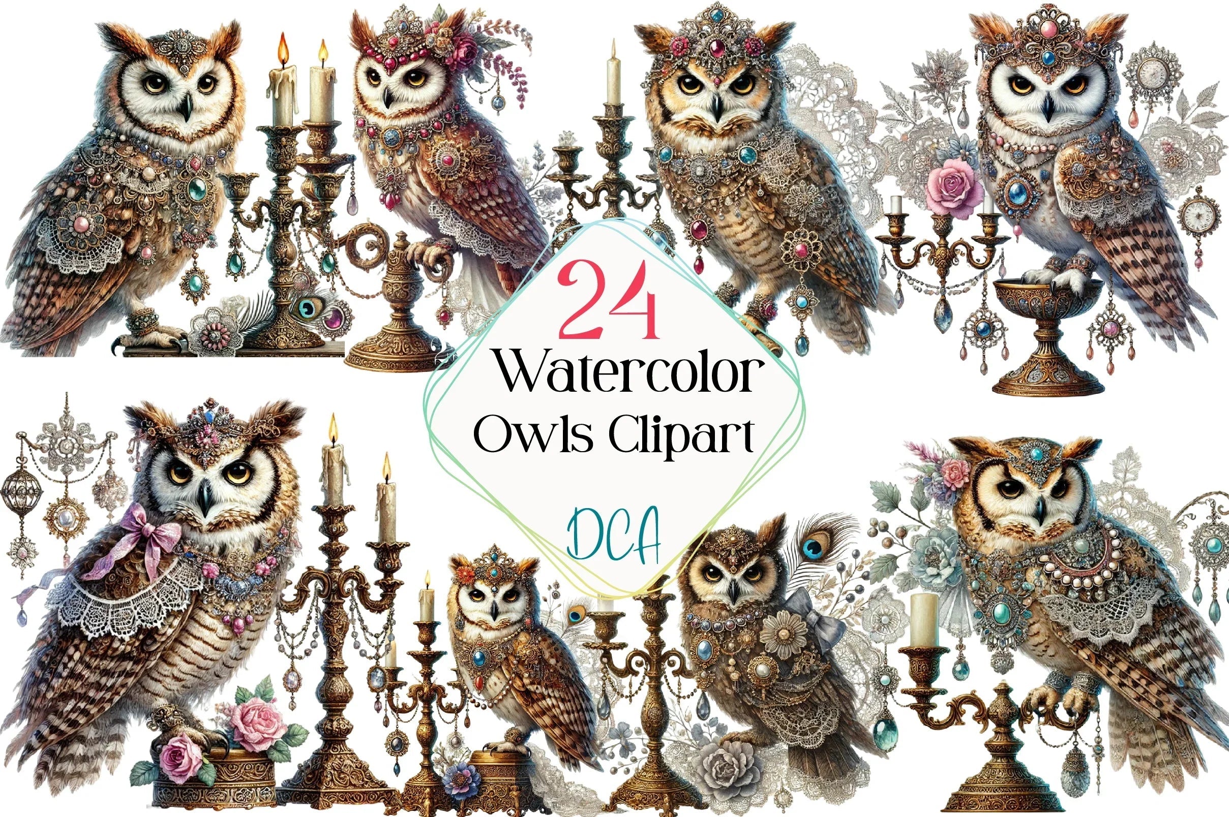 Owls Clipart Bundle - CraftNest - Digital Crafting and Art