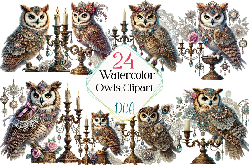 Owls Clipart Bundle - CraftNest - Digital Crafting and Art