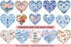 Chinoiserie Blue Toile Heart Clipart Bundle