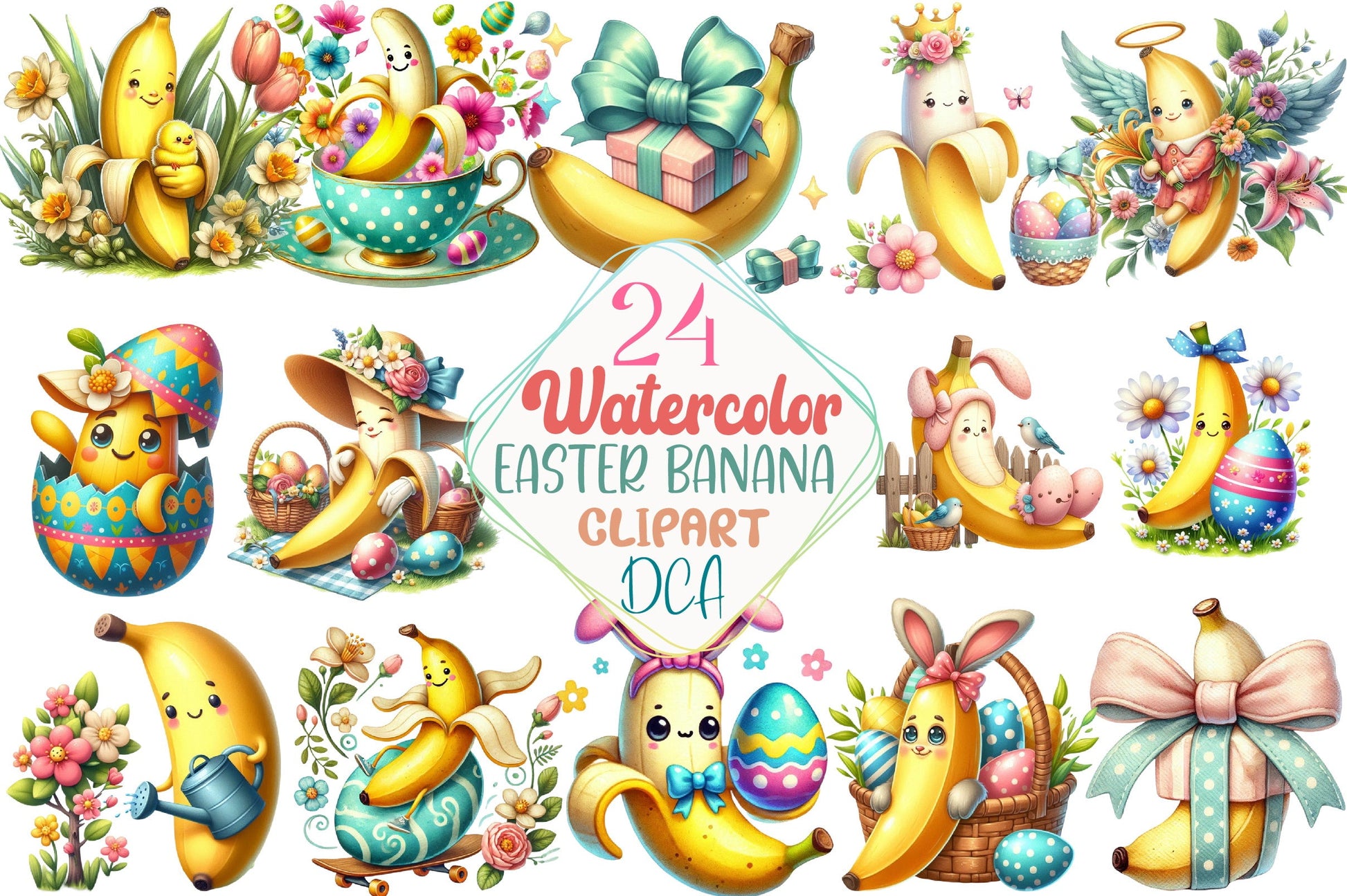 Easter Banana Clipart Bundle - CraftNest - Digital Crafting and Art