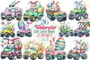 Cute Easter Bunny Monster Truck Clipart Bundle