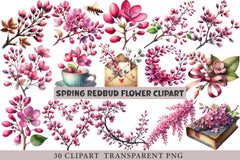 Spring Redbud Flower Clipart - CraftNest - Digital Crafting and Art