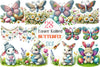 Easter Knitted Butterfly Clipart Bundle